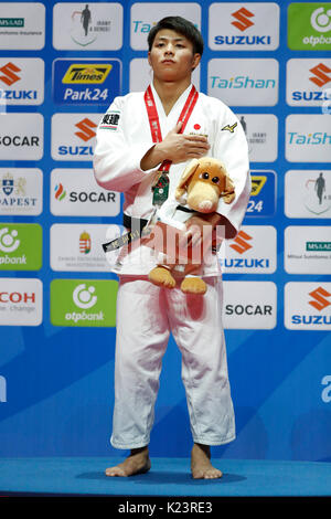 Budapest, Ungheria. Il 29 agosto, 2017. Hifumi Abe (JPN) Judo : SUZUKI World Judo Championships Budapest 2017 uomini -66 kg Medal Ceremony a Budapest Sport Arena di Budapest, Ungheria . Credito: Yusuke Nakanishi AFLO/sport/Alamy Live News Foto Stock