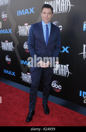 Universal City, CA, Stati Uniti d'America. 28 Agosto, 2017. 28 Agosto 2017 - CITTÀ UNIVERSALE, California - Anson Mount. IMAX ''Meraviglia Inhumans dell'' Premiere mondiale detenute all'Universal Citywalk in città universale. Photo credit: Birdie Thompson/AdMedia Credito: Birdie Thompson/AdMedia/ZUMA filo/Alamy Live News Foto Stock