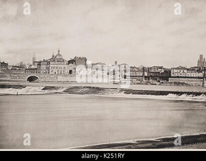 Prise d'Eau du Canal un laterale la Garonne - Les travaux publics de la France, 1883 Foto Stock