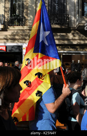 Antiterrorismo marzo a Barcellona Foto Stock