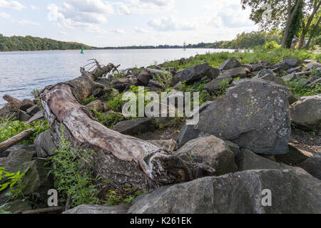 Fiume Delaware Waterfront, Bristol, PA Foto Stock