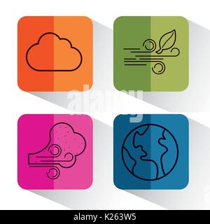 Meteo icone correlate Illustrazione Vettoriale