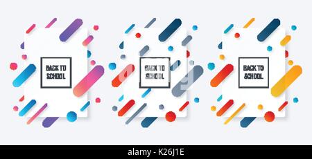 Si torna a scuola banner. Etichetta della scuola Illustrazione Vettoriale