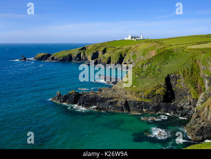 Lizard faro, Lizard Point, penisola di Lizard, Cornwall, England, Regno Unito Foto Stock