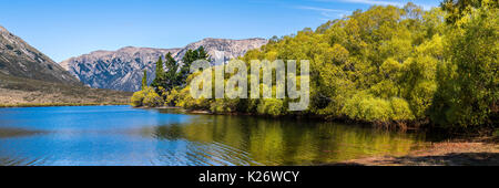 Il lago di Pearson, Arthur's Pass National Park, Canterbury, Isola del Sud, Nuova Zelanda Foto Stock