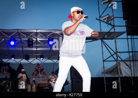 CARIFESTA XIII Cerimonia di chiusura, Kensington ovale, Bridgetown, Barbados, 29 agosto 2017 Foto Stock