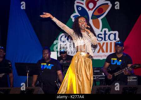 CARIFESTA XIII Cerimonia di chiusura, Kensington ovale, Bridgetown, Barbados, 29 agosto 2017 Foto Stock