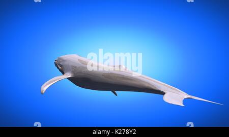 3D rendering di un riflettente di forma di pesce di nuoto con le pinne Foto Stock