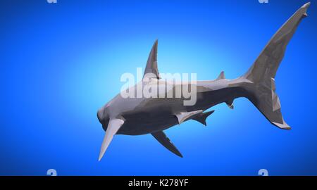 3D rendering di un riflettente di forma di pesce di nuoto con le pinne Foto Stock