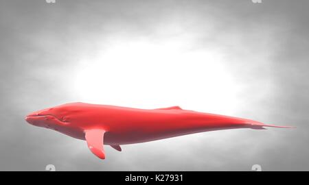 3D rendering di un riflettente di forma di pesce di nuoto con le pinne Foto Stock
