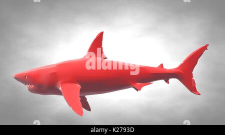 3D rendering di un riflettente di forma di pesce di nuoto con le pinne Foto Stock