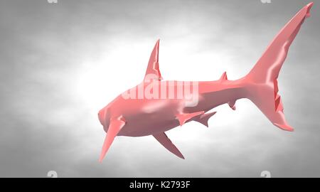 3D rendering di un riflettente di forma di pesce di nuoto con le pinne Foto Stock