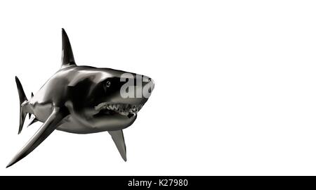 3D rendering di un riflettente di forma di pesce di nuoto con le pinne Foto Stock