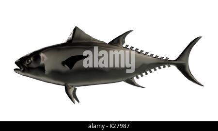3D rendering di un riflettente di forma di pesce di nuoto con le pinne Foto Stock