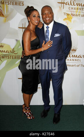 Hallmark Channel & Hallmark Film e misteri estate 2017 critici televisivi Associazione Tour Stampa evento tenutosi in una tenuta privata di Beverly Hills. Dotato di: Holly Robinson Peete, marito Rodney Peete dove: Los Angeles, California, Stati Uniti quando: 28 lug 2017 Credit: Adriana M. Barraza/WENN.com Foto Stock