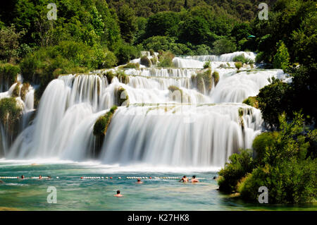 Skradinski buk cascata nel parco nazionale di Krka, Croazia Foto Stock