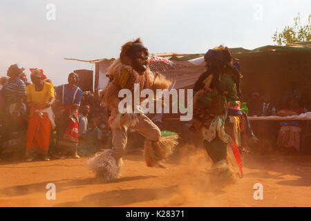 Africa,Malawi,Lilongwe distretto. Maschere tradizionali del Malawi Foto Stock