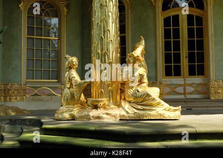 Sala da tè cinese, Sanssouci, 1754-1756, architetto Johann Gottfried Büring Foto Stock