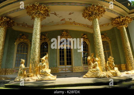 Sala da tè cinese, Sanssouci, 1754-1756, architetto Johann Gottfried Büring Foto Stock