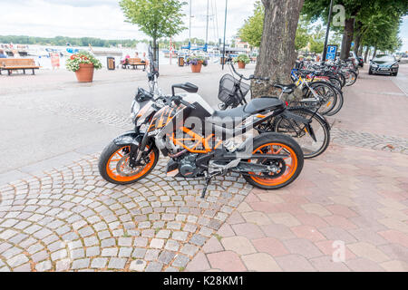 Vastervik, Svezia- Luglio 31, 2017: motorcyccle parcheggiata Foto Stock