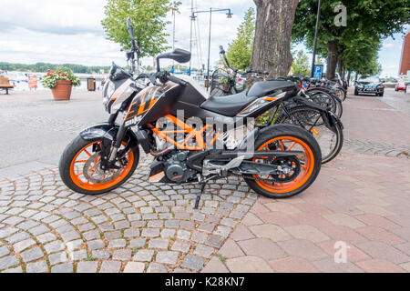 Vastervik, Svezia- Luglio 31, 2017: motorcyccle parcheggiata Foto Stock