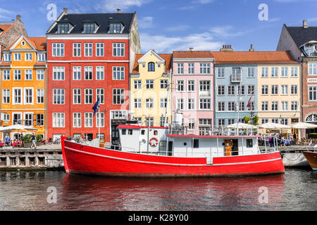 Nyhaven interna porto in Copenhagen Foto Stock