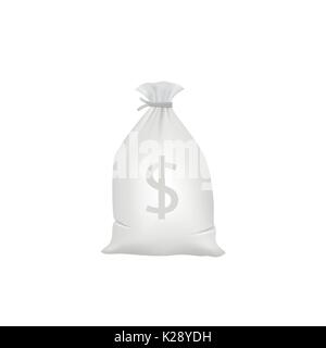 Grigio sacco di denaro con il simbolo del dollaro Illustrazione Vettoriale