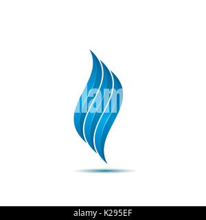 Blue simbolo del fuoco Illustrazione Vettoriale