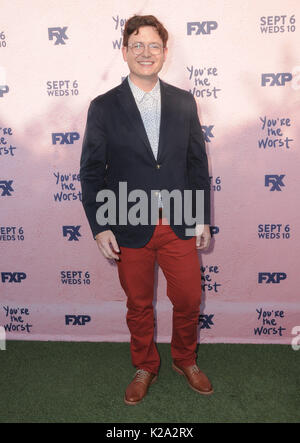 Los Angeles, CA, Stati Uniti d'America. Il 29 agosto, 2017. 29 Agosto 2017 - Los Angeles, California - Allan McLeod. La FXX ''Sei il peggiore'' stagione quattro Premiere detenute presso il Museo di gelato di Los Angeles. Photo credit: Birdie Thompson/AdMedia Credito: Birdie Thompson/AdMedia/ZUMA filo/Alamy Live News Foto Stock