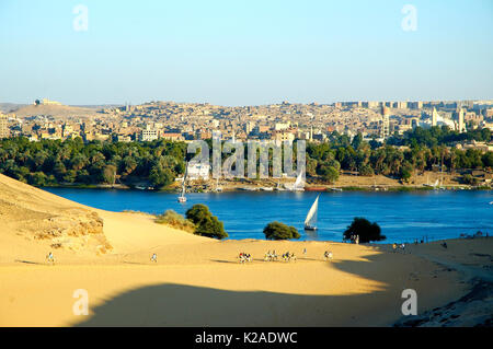 Fiume Nilo in Aswan. Egitto Foto Stock