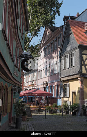 Ristoranti sulla storica Schlossplatz frankfurt-Hoechst Foto Stock