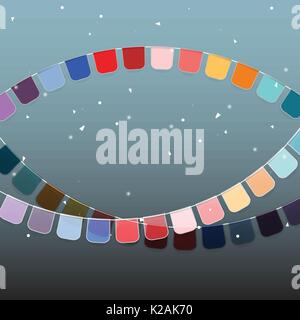 Sfondo della celebrazione colorati Bandiere e coriandoli, vettore di stock Illustrazione Vettoriale