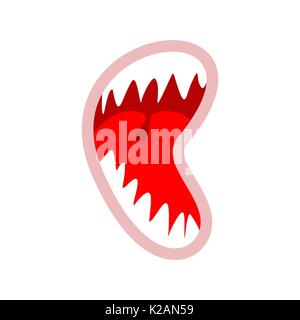 Aprire bocca monster con denti isolato Illustrazione Vettoriale