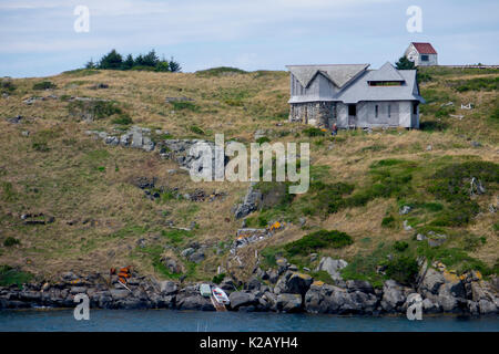 Stati Uniti maine me monhegan isola nella baia di Penobscot nell'oceano atlantico una vista di manana isola da monhegan Foto Stock