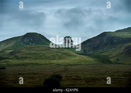 Il Vallo di Adriano, Northumberland, Inghilterra. Agosto 2017 PLATANO Wikipaedia Gap: Vallo di Adriano (latino: Vallum Aelium), chiamato anche il muro romano, Picts Foto Stock