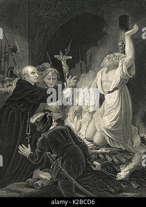 Il Martirio di arcivescovo Cranmer, 21 marzo 1556 Foto Stock
