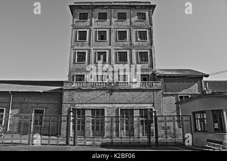 Impianto per la produzione di sale nelle Saline di Tarquinia, Italia Foto Stock