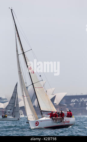 Barche a vela racing nel porto di Sydney, Nuovo Galles del Sud, Australia, ottobre 2012. Tutti i non-usi editoriali deve essere eliminato singolarmente. Foto Stock