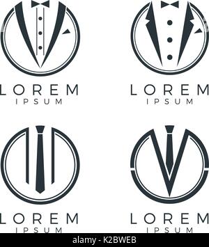 Gli uomini di moda Set Logo Illustrazione Vettoriale