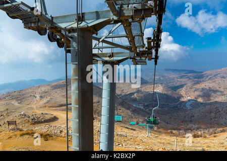 Vista da ski lift, Monte Hermon ski resort, Israele, Novembre. Foto Stock