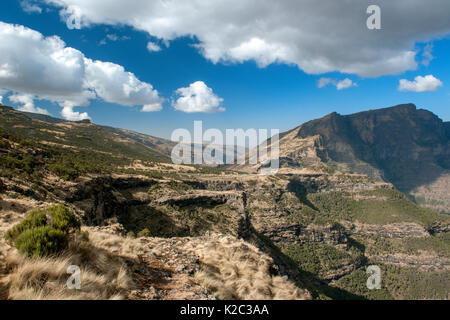 Ampia vista del Simien Mountains National Park, Amhara Region, Etiopia, Africa, marzo 2009. Foto Stock