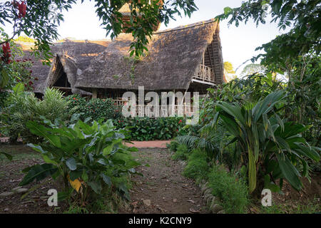 Giugno 6, 2017 Puerto Misahualli: eco lodge costruito da bambù in junge Foto Stock