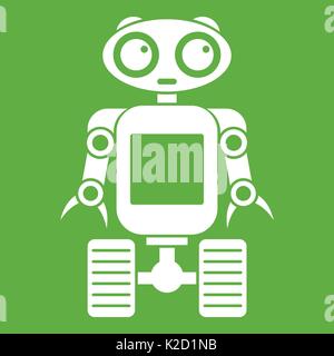 Il robot su ruote Icon green Illustrazione Vettoriale