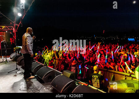 Gioventù musicale riproduci Camper chiamando Festival, Ragley Hall, Warwickshire, 27 Agosto, 2017. Foto Stock