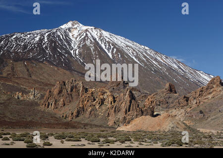 Paesaggio vulcanico, Las Canadas, Monte Parco Nazionale del Teide, Tenerife, Isole Canarie, Spagna Foto Stock