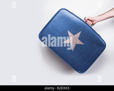 Somalia bandiera su una pelle vintage valigia. Foto Stock