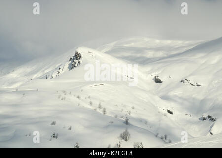 Paesaggio alpino dopo la neve fresca, Hauteluce, Savoie, Francia, febbraio 2013. Foto Stock