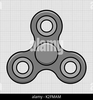 Agitano: spinner giocattolo. Icona del vettore. Illustrazione Vettoriale
