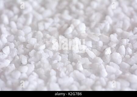 Macro estremo colpo di un bianco chiaro dei cristalli di sale. Foto Stock