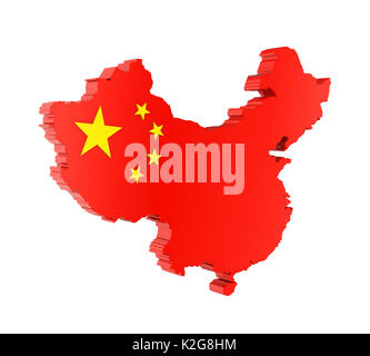 Mappa della Cina isolato Foto Stock